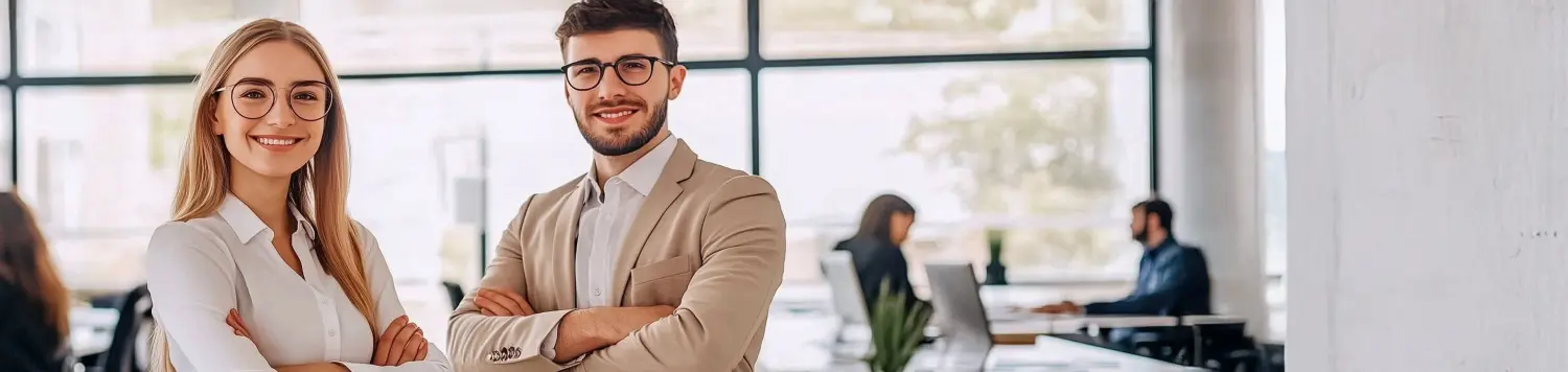 Traumfeder Verlag - Mann und Frau im Büro
